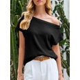 thumbnail image 2 of Jersey Saodimallsu para mujer con hombros descubiertos, negro, 2 of 6