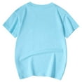 thumbnail image 4 of PMVFHDE T-Shirts Fille T-Shirt Décontracté Imprimé Col Rond Manches Courtes T-Shirt Décontracté Bleu Ciel, 3-4 Ans, 4 of 6