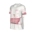 thumbnail image 2 of Balery Cute Bathtub Baseball Jersey for Men Casual Button Down Shirts Short Sleeve Active Team Sports Uniform-Small, 2 of 9