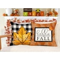thumbnail image 3 of Fall Decor Pillow Covers 20x20 Set of 4 Thanksgiving Buffalo Check Farmhouse Decorations Orange Pumpkin Maple Leaves Outdoor Autumn Decorative Case for Home Couch S23F06-20, 3 of 6