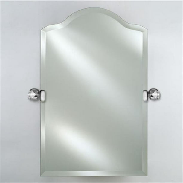 20 x 30 in. Radiance Frameless Beveled Scalloped Top Mirror with Decorative Transitional