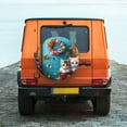 thumbnail image 6 of Easygdp Whimsical Cats and Flowers Scene Wheel Cover,Spare Tire Cover,4-17in Spare Tire Cover Universal Fit for Trailer, Car, Truck, SUV, Jeep-14 inch, 6 of 6