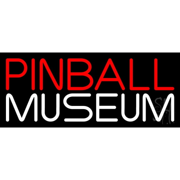 Pinball Museum 4 LED Neon Sign 6 x 15 - inches, Black Square Cut Acrylic Backing, with Dimmer - Bright and Premium built indoor LED Neon Sign for wall dcor, arcarde, and storefront.