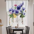 thumbnail image 3 of Spring Easter Tie Up Curtains 45 Inches Long, Kitchen Window Curtains Over Sink, Purple Floral Summer Botanical Vintage Small Window Curtains Shade Balloon Curtains Valances for Bedroom/Cafe 34"x45", 3 of 8