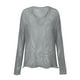 thumbnail image 2 of Gibobby Suéter casual mujer, Suéter casual de manga larga con cuello en V para mujer, estilo clásico(Gris,XG), 2 of 5