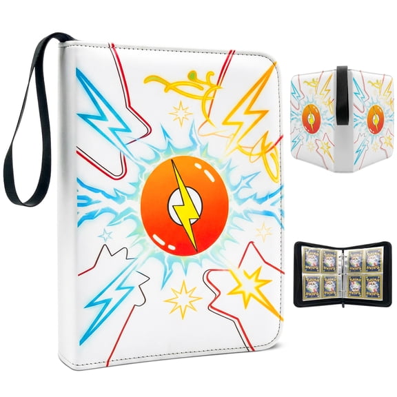 Card Binder 400 Pockets,Extra-Large Capacity Waterproof Zippered Card Binder, Albums Sports Card Binder Collectible Fits 400 Cards with 50 Removable Sleeves