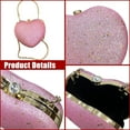 thumbnail image 2 of Sparkly Clutch Purses for Women,Heart Shape Evening Clutch Bag, Purse Handbag for Formal Wedding Cocktail Party, 2 of 7