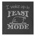 thumbnail image 2 of 9 Crowns Tees Funny Holiday Turkey I Woke Up In Feast Mode T-Shirt (Turkey Juniors Charcoal, Medium), 2 of 3