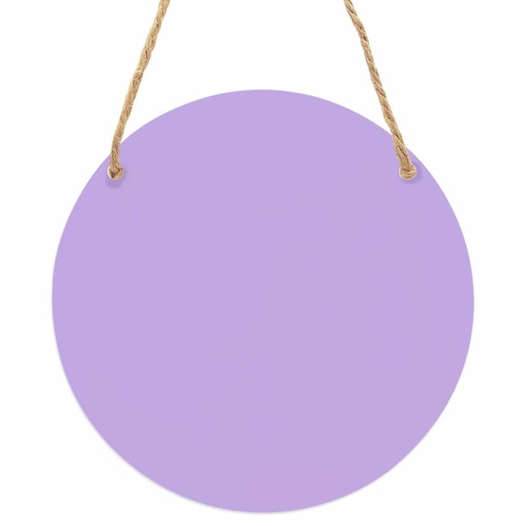 Purple Round Front Door Welcome Sign, 7.8 Inch Wall Hanging Decor for Indoor Outdoor, Modern Pure Lavender Purple Home Porch Hanger Decorations for Holiday Gift