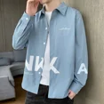 thumbnail image 4 of Camisas de hombre estampadas Camisas de manga larga para hombre blancas con estampado Cosas baratas Cómodas Estilo coreano Moda elegante 2024 Asia, 4 of 5