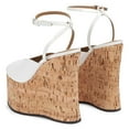 thumbnail image 2 of YDN Women's Peep Toe Wedge High Heels Buckled Ankle Strap Sandals Platform Cork Heel Shoes Themed Party Evening Size 7 White, 2 of 5
