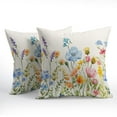 thumbnail image 2 of Spring Floral Pillow Covers Set of 2 18x18 Inch Spring Summer Outdoor Decorative Throw Pillowcases with Rustic Flowers for Cotton Linen Home Couch Decor Perfect for Seasonal Refresh, 2 of 6