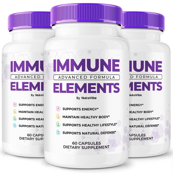 (3 Pack) Immune Elements Capsules – Daily Immune Defense Supplement for Wellness, Vitality, and Year-Round Function Support – Easy-to-Take Pills (180 Capsules)