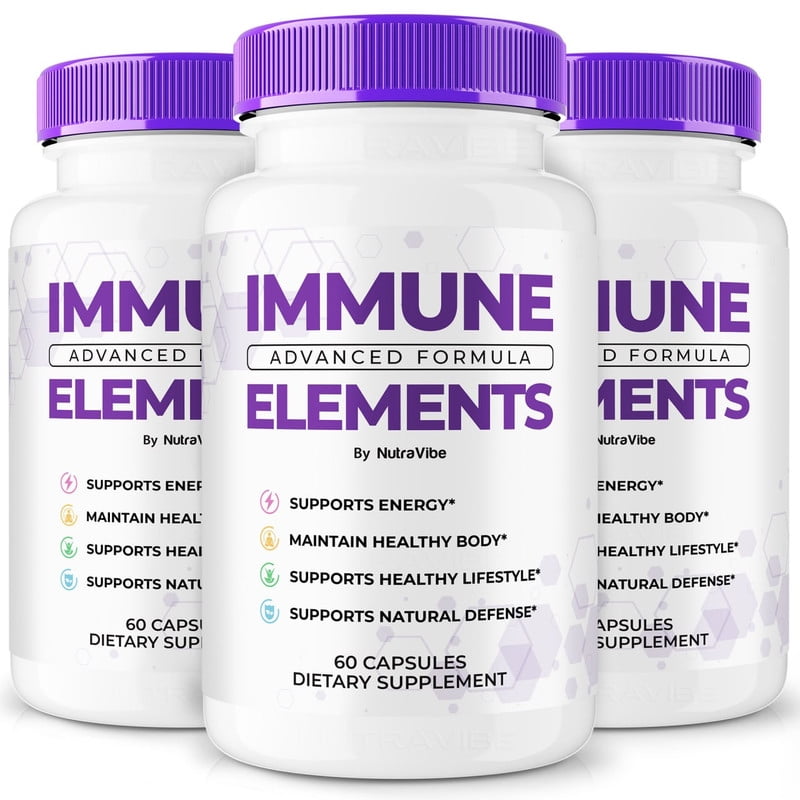 (3 Pack) Immune Elements Capsules – Daily Immune Defense Supplement for Wellness, Vitality, and Year-Round Function Support – Easy-to-Take Pills (180 Capsules)