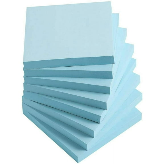 Nvzi Light Blue Sticky Notes (3×3 Inches), 8 Pads/Pack, Easy to Stick, for Home/Office/Notebooks
