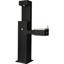 Outdoor Bottle Filling Station & Drinking Fountain, Black Powder Coat