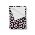 thumbnail image 2 of Flower Soft Flannel Fleece Throw Blanket, Doodle of Sakura Flora Cherry Blossoms, Cozy Plush for Indoor and Outdoor Use, 70" x 90", Night Blue Pale Pink, by Ambesonne, 2 of 5