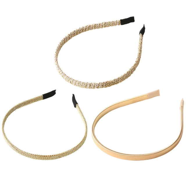 3pcs diademas de metal de metal accesorios para el cabello de diadema retorcido con cableado para dama