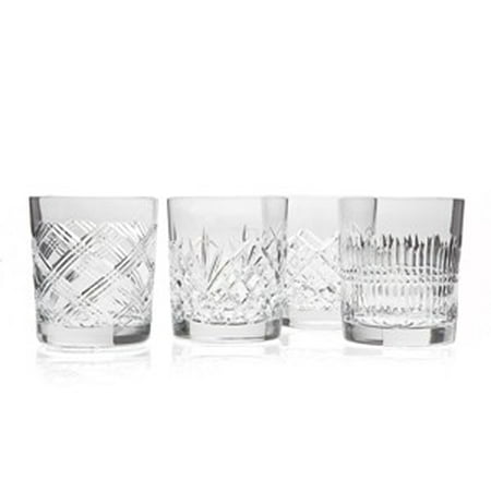 UPC 028199046791 product image for Assorted Clear Crystal Barware Double Old Fashioned Whiskey Glasses, Set of 4 | upcitemdb.com