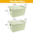 thumbnail image 5 of Pethiy 2-Pack Light Green Rattan-Texture Plastic Storage Baskets - Hollow Breathable Onion/Potato/Vegetable Organizers with Handles, Stackable for Kitchen Pantry Countertop, 5 of 8