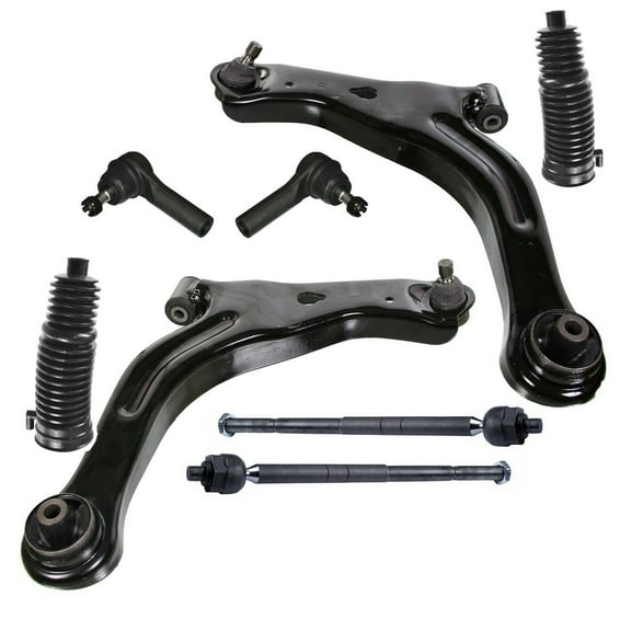 8 Pc New Suspension Kit Front Lower Control Arms & Ball Joints Left & Right Side, Rack & Pinion Bellow Boots, Tie Rod Linkages Fits select: 2001-2007 FORD ESCAPE, 2001-2006 MAZDA TRIBUTE