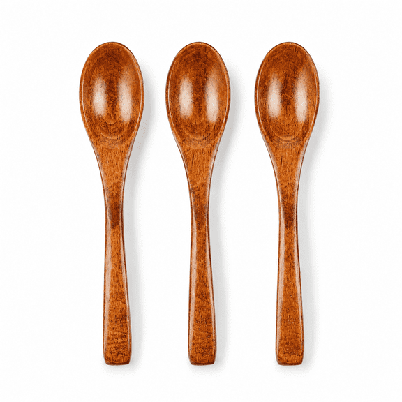 Generic Natural Wooden Spoons Set, Handmade Solid Wood Eating Spoons, Reusable Wood Table Spoons for Soup, Rice, Salad, Home Kitchen Dining