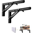 thumbnail image 1 of Klappkonsole, 2 Stück Schwerlast-Klapptisch Wandklappregalhalterungen Belastbarkeit 50 kg, für platzsparende Heimküche Klapptisch Wandmontage Schwarz, 1 of 6