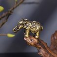 thumbnail image 2 of Injueey Elefante sólido Pequeños adornos en miniatura Bronce antiguo Decoración para el hogar Estatua de animal Decoración Regalo de Tratamientos de ventanas, 2 of 6