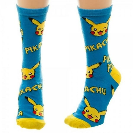 Nintendo Pokemon Go Pikachu Junior Crew Socks Blue N Yellow