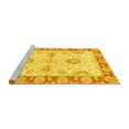 thumbnail image 2 of Ahgly Company Machine Washable Indoor Square Oriental Yellow Traditional Area Rugs, 8' Square, 2 of 4