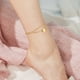 thumbnail image 2 of Pulseras de tobillo de oro PROSTEEL tobilleras de cadena de cuentas de Acero inoxidable de doble capa, 2 of 11