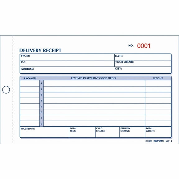 Rediform Delivery Receipt Book, White