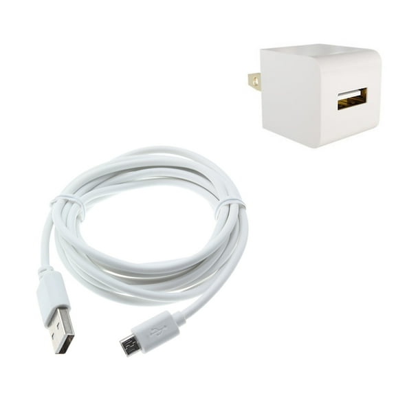 Micro Home Charger for Galaxy J7/J5/J3/J2/J1 - USB Cable Power Adapter Cord Wall AC Plug Travel White P9K Compatible With Samsung Galaxy J7/J5/J3/J2/J1