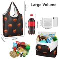 thumbnail image 3 of 5 Pack Foldable Shopping Bag,Black Halloween Pumpkins Reusable Grocery Bags with Pockets,Large Reusable Tote Bags with Handles Waterproof & Lightweight, 3 of 6