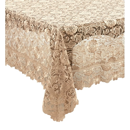 

Fennco Styles Vintage Venice Lace Floral Design Tablecloth 67 x 155 Inch