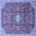 thumbnail image 1 of Ahgly Company Indoor Square Medallion Blue Traditional Area Rugs, 7' Square, 1 of 4