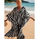 thumbnail image 4 of RanRui Vestidos Kaftan con estampado geométrico para mujer Caftanes Loungewear con cordón en la cintura, 4 of 4