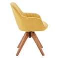 thumbnail image 6 of BELLEZE Mid Century Modern Swivel Accent Chair Linen Upholstered with Beech Wood Legs, Cute Desk Task Chair Armchair for Living Room Bedroom Home Office - Kameron(Yellow), 6 of 7