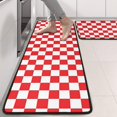 thumbnail image 2 of Kitchen Rugs Sets Of 2,Red and White Checkered Pattern Anti Fatigue Kitchen Mat Rugs Non Slip Washable,Decorative Kitchen Floor Mats for Kitchen,Sink,Laundry,17"x47"+17"x47", 2 of 5