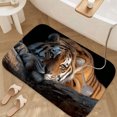 thumbnail image 4 of 1pc Tiger on a Log Absorbent Non-Slip Bathroom Thickened Flannel Rug Decor,Soft,Quick Drying,Suitable For Indoor/outdoor Use,Bathrooms,Bedrooms,Kitchens,Terrace,Laundry Rooms,16"x24", 4 of 9