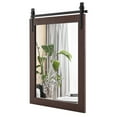 thumbnail image 1 of Costway 30"x22" Wall Mount Mirror Decor Vanity Mirror Wood Frame Barn Door Style Walnut, 1 of 9