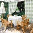 thumbnail image 4 of Outdoor Curtains for Patio Waterproof, Sage Green Plaid Windproof Pravicy Outside Porch Blackout Curtain, Spring Farmhouse Buffalo Checkered Sun Blocking Grommets Curtains for Cabana Gazebo 54"x95", 4 of 9