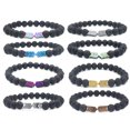 thumbnail image 1 of 8 Pcs Bijoux Pierre Volcanique Bracelet Magnétite Coloré Bracelet Lave, 1 of 5