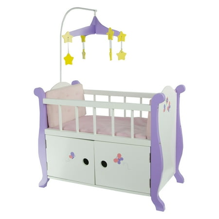 Olivia's Little World - Little Princess 18" Doll Baby Nursery Bed with Cabinet