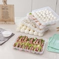 thumbnail image 2 of Caja de dumplings para el hogar, cocina verde, caja de conservación para refrigerador, bandeja de almacenamiento de dumplings congelados de múltiples capas, caja de huevos, caja de wonton, 2 of 5
