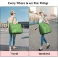 thumbnail image 5 of Green Yellow Checkerboard Checkered Pattern Travel Tote Bags for Women Carry On,Large Weekender Bags for Women Travel,Multi Functional Duffle Bag for Work,Shopping,Sports, 5 of 5