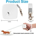 thumbnail image 2 of Retractable Dog Leash for Small Dogs Cats up to 11lbs with 6.5ft Anti-Pull Strong Nylon Tape, Hands Free, Mini and Portable Walking Leash with Wrist Strap, One-Hand Brake, White Square, 2 of 6