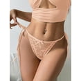 thumbnail image 2 of Aivtalk Lace Thongs Women's Side Tie Adjustable G-String Ladies See Through Underwear with Bowknot Low Rise Wild Panty for Valentine's Day M, 2 of 5
