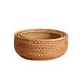 thumbnail image 1 of Shisuyan Handwoven Rattan Fruit Tray Round Woven Basket For Kitchen Counter Natural Wicker Storage Basket For Snacks Bread And Vegetables Key Jewelry Holder, 1 of 8