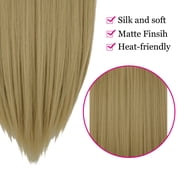 Youloveit Hair Miracle Wire Hair Extensions - Invisible Hidden Elastic Miracle Wire Secret Hairpiece for Women Synthetic Straight Hair Extensions, Ash Brown 8#, 22 Inch